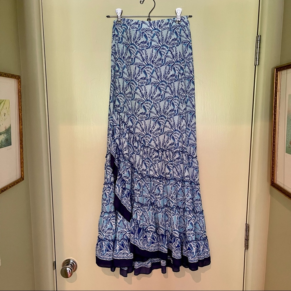 Lilly Pulitzer Long Blue Wrap Skirt- never worn